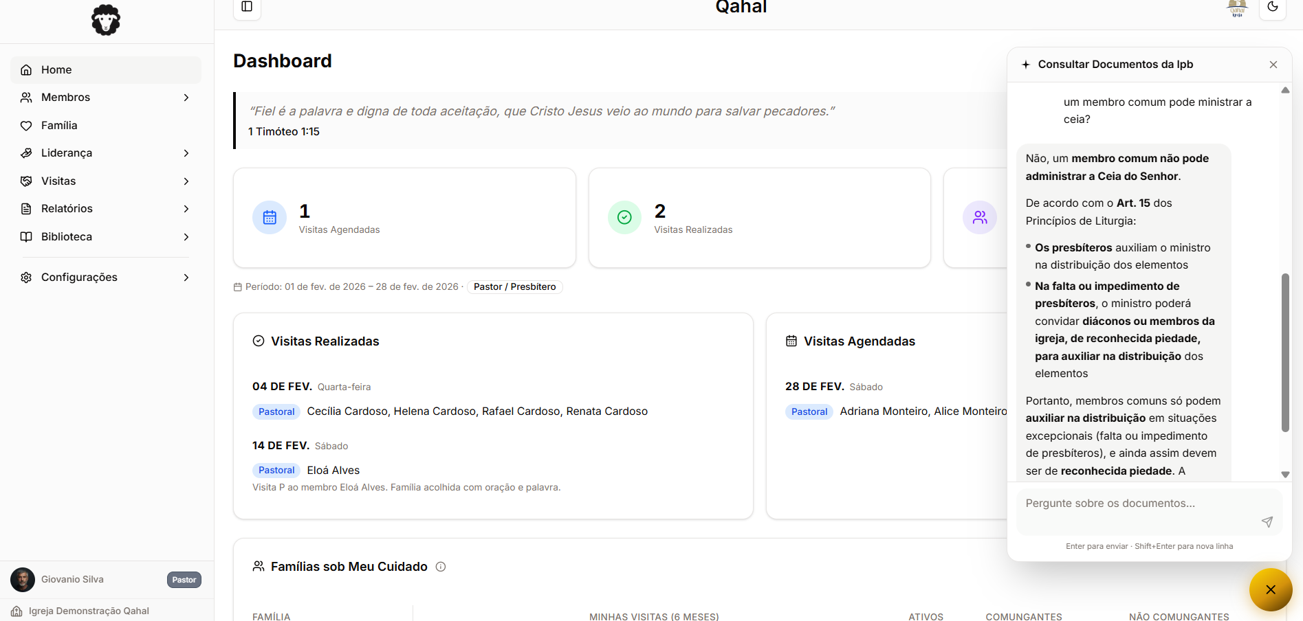 Assistente de IA — Documentos da Denominação